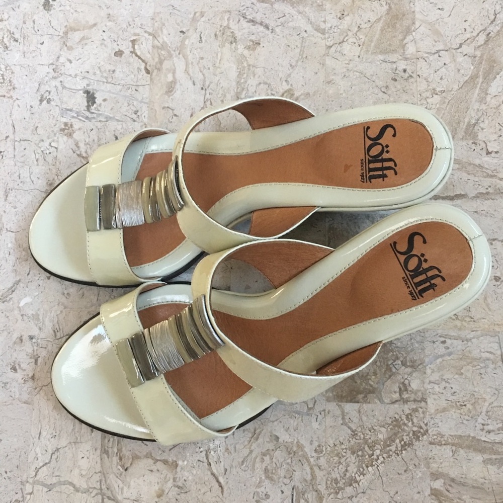 Slip On Sandal Anita Sofft Patent Leather Wedge